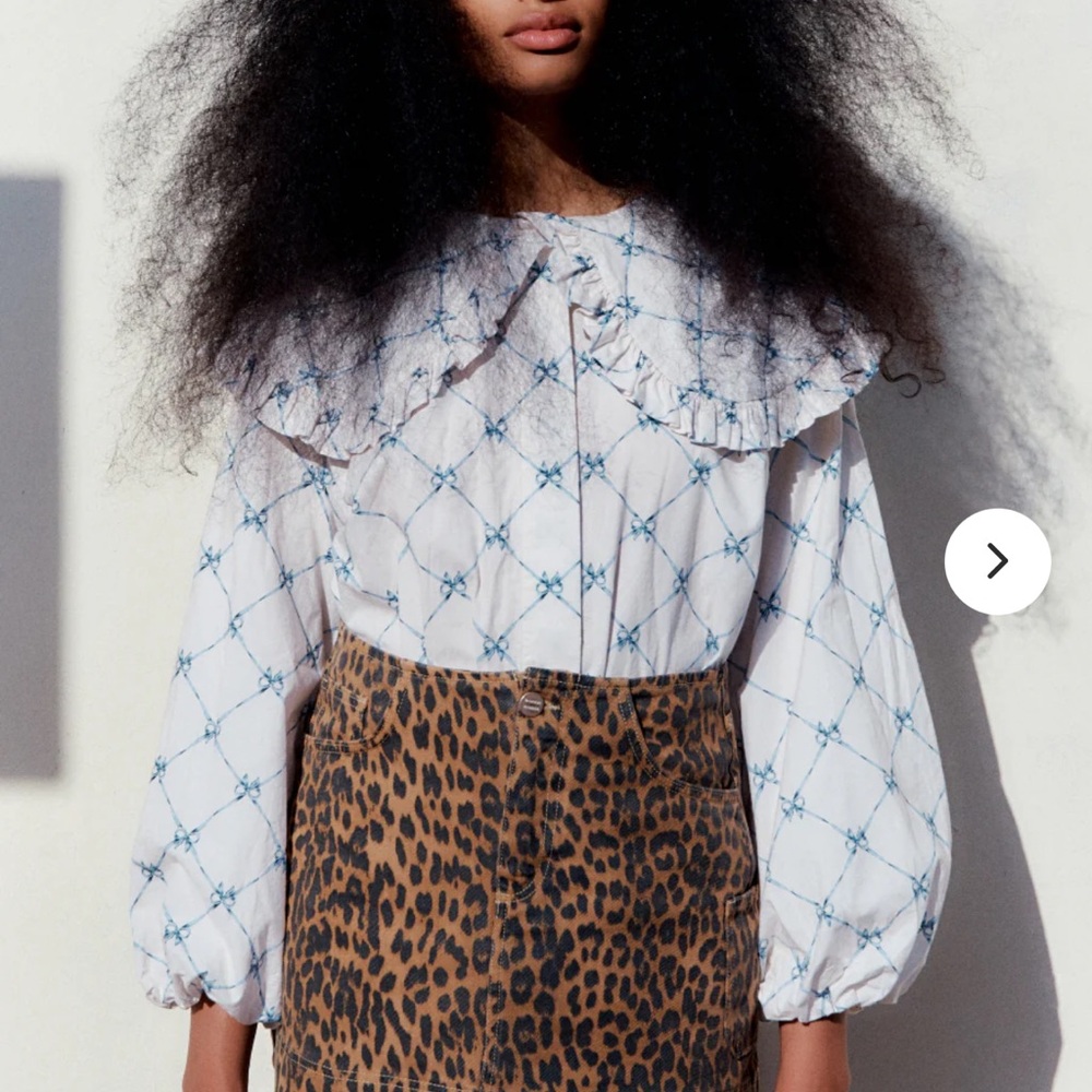 Damson Madder Lola Bow Blouse with Oversized Collar